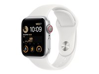 Apple Watch SE (GPS + Cellular) 2a generation - silveraluminium - smart klocka med sportband - vit - 32 GB MNPP3FD/A