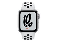 Apple Watch Nike SE (GPS + Cellular) - silveraluminium - smart klocka med Nike sportband - ren platina/svart - 32 GB MKR43B/A