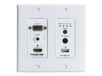 Black Box VX1000 Series Extender Wallplate Transmitter - video/ljud/infraröd/USB/seriell/nätverksförlängare - CATx VX-1002-TX