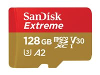 SanDisk Extreme - flash-minneskort - 128 GB - mikroSDXC UHS-I SDSQXAA-128G-GN6GN