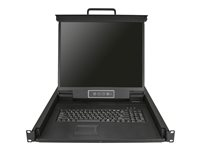 StarTech.com Rackmonterad KVM-konsol - 1-ports VGA KVM med 19-tums LCD-skärm för serverrack - Universell 1U LCD KVM-låda med kablar och hårdvara - USB-support - 50 000 MTBF - KVM-konsol - 19" RKCONS1901