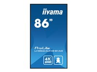 iiyama ProLite LH8664UHS-B1AG 86" Klass (85.6" visbar) LED-bakgrundsbelyst LCD-skärm - 4K - för digital skyltning LH8664UHS-B1AG