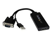 StarTech.com VGA till HDMI-adapter med USB-audio & -ström – bärbar VGA till HDMI-konverterare – 1080p - adapterkabel - HDMI/VGA/ljud/USB - 26 cm VGA2HDU
