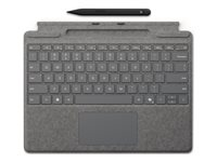 Microsoft Surface Pro Keyboard - tangentbord - med pekdyna, accelerometer, Förvarings- och laddningsfack för Surface Slim Pen 2 - QWERTY - engelska - platina - med Slim Pen 2 Inmatningsenhet 8X8-00162