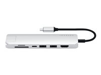 Satechi USB-C Slim Multi-Port with Ethernet Adapter - dockningsstation - USB-C - HDMI - 1GbE ST-UCSMA3S