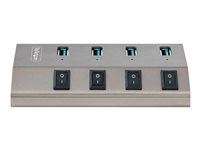 StarTech.com 4-Port Self-Powered USB-C Hub with Individual On/Off Switches, USB 3.0 5Gbps Expansion Hub w/Power Supply, Desktop/Laptop USB-C to USB-A Hub, 4x BC 1.2 (1.5A), USB Type C Hub - USB-C/A Host Cables (5G4AIBS-USB-HUB-EU) - hubb - 4 portar 5G4AIBS-USB-HUB-EU
