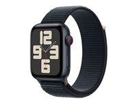 Apple Watch SE (GPS + Cellular) 2a generation - midnattsaluminium - smart klocka med sportögla - midnatt - 32 GB MRHC3QP/A