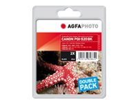 AgfaPhoto - 2-pack - svart - kompatibel - bläckpatron APCPGI520BDUOD