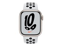 Apple Watch Nike Series 7 (GPS + Cellular) - stjärnljusaluminium - smart klocka med Nike sportband - ren platina/svart - 32 GB MKJ33DH/A