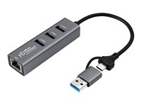 MicroConnect - hubb - 4 portar USBHUB-RJ45-2IN1