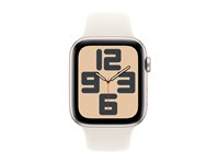 Apple Watch SE (GPS) 2a generation - stjärnljusaluminium - smart klocka med sportband - starlight - 32 GB MXEF3QN/A