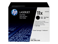 HP 11X - 2-pack - Lång livslängd - svart - original - LaserJet - tonerkassett (Q6511XD) Q6511XD