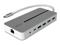 LINDY - dockningsstation - USB-C 3.2 - 2 x HDMI - 1GbE 43360