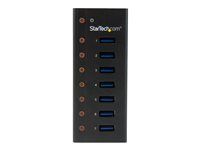 StarTech.com USB 3.0-hubb med 7 portar – skrivbords- eller väggmonterbart metallkabinett - hubb - 7 portar ST7300U3M