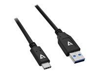 V7 - USB typ C-kabel - 24 pin USB-C till USB typ A - 1 m V7U3.1AC-1M-BLK-1E