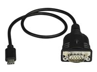 StarTech.com USB C till seriell kabeladapter 40 cm - USB Type C till RS232-konverterarkabel (DB9) - Seriell USB-C-kabel för PLC, skannrar, skrivare - hane/hane - Windows/Mac/Linux - USB / seriell kabel - DB-9 till 24 pin USB-C - 40 cm ICUSB232C