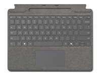 Microsoft Surface Pro Keyboard for Business - tangentbord - med pennförvaring - med accelerometer, pekplatta, Surface Slim Pen storage and charging tray - AZERTY - fransk - platina - med Slim Pen Inmatningsenhet 8X8-00167