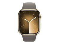 Apple Watch Series 9 (GPS + Cellular) - guld, rostfritt stål - smart klocka med sportband - clay - 64 GB MRMT3QF/A