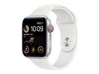 Apple Watch SE (GPS + Cellular) 2a generation - silveraluminium - smart klocka med sportband - vit - 32 GB MNQ23DH/A