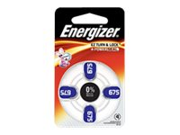 Energizer batteri - 4 x 675 - Zink-luft 639089