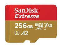 SanDisk Extreme - flash-minneskort - 256 GB - mikroSDXC UHS-I SDSQXAV-256G-GN6GN