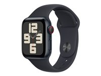 Apple Watch SE (GPS + Cellular) 2a generation - midnattsaluminium - smart klocka med sportband - midnatt - 32 GB MRGA3QP/A