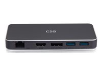 C2G USB-C 7-in-1 Dual Display MST Docking Station with HDMI, DisplayPort, Ethernet, USB, and Power Delivery up to 100W - 4K 60Hz - dockningsstation - USB-C - HDMI, DP - 1GbE C2G54543