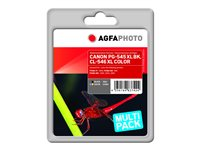 AgfaPhoto Multi pack - 2-pack - svart, färg (cyan, magenta, gul) - kompatibel - återanvänd - bläckpatron (alternativ för: Canon 8286B001, Canon CL-546XL, Canon PG-545XL) APCPG545_CL546XLSET