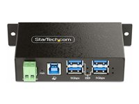 StarTech.com 4-Port Managed USB Hub with 4x USB-A, Heavy Duty with Metal Industrial Housing, ESD & Surge Protection, Wall/Desk/Din-Rail Mountable, USB 3.0/3.1/3.2 Gen 1 5Gbps - hubb - 4 portar - TAA-kompatibel 5G4AINDRM-USB-A-HUB