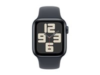 Apple Watch SE (GPS) 2a generation - midnattsaluminium - smart klocka med sportband - midnatt - 32 GB MXE73QN/A