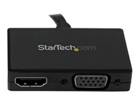 StarTech.com A/V-reseadapter: 2-i-1 DisplayPort till HDMI eller VGA - videokonverterare - svart DP2HDVGA