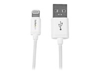 StarTech.com 1 m USB till Lightning-kabel - iPhone/iPad/iPod-laddningskabel - Lightning till USB-kabel för laddning med hög hastighet - Apple MFi-certifierad - Vit - Lightning-kabel - Lightning / USB - 1 m USBLT1MW