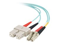 C2G LC-SC 10Gb 50/125 OM3 Duplex Multimode PVC Fiber Optic Cable (LSZH) - nätverkskabel - 3 m - havsblå 85533