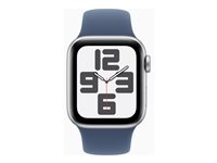 Apple Watch SE (GPS) 2a generation - silveraluminium - smart klocka med sportband - denim - 32 GB MXED3QN/A