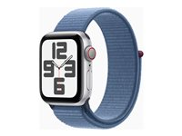 Apple Watch SE (GPS + Cellular) 2a generation - silveraluminium - smart klocka med sportögla - winter blue - 32 GB MRGQ3QF/A