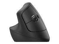 Logitech Lift Vertical Ergonomic Mouse - vertikal mus - Bluetooth, 2.4 GHz - grafit 910-006474