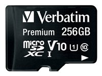 Verbatim Premium - flash-minneskort - 256 GB - mikroSDXC UHS-I 44087