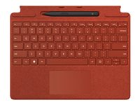 Microsoft Surface Pro Signature Keyboard - tangentbord - med pekplatta, accelerometer, Förvarings- och laddningsfack för Surface Slim Pen 2 - QWERTY - nordiskt (danska/finska/norska/svenska) - vallmoröd Inmatningsenhet 8XB-00029