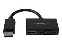 StarTech.com A/V-reseadapter: 2-i-1 DisplayPort till HDMI eller VGA - videokonverterare - svart DP2HDVGA