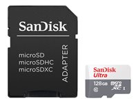 SanDisk Ultra - flash-minneskort - 128 GB - mikroSDXC UHS-I SDSQUNR-128G-GN6TA