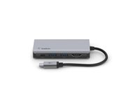 Belkin CONNECT 4-in-1 hubbadapter för flera portar - USB-C - HDMI AVC006btSGY