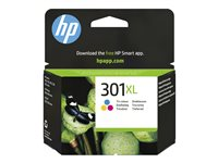HP 301XL - Lång livslängd - färg (cyan, magenta, gul) - original - bläckpatron CH564EE#UUS