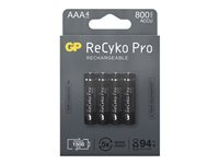 GP ReCyko Pro batteri - 4 x AAA - NiMH 201221