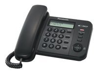 Panasonic KX-TS560FXB - fast telefon med nummerpresentation/samtal väntar KX-TS560FXB