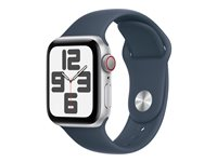 Apple Watch SE (GPS + Cellular) 2a generation - silveraluminium - smart klocka med sportband - stormbl¨ - 32 GB MRGM3DH/A