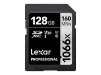 Lexar Professional SILVER series - flash-minneskort - 128 GB - SDXC UHS-I LSD1066128G-BNNNG