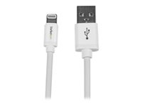 StarTech.com 2 m USB till Lightning-kabel - Lång iPhone/iPad/iPod-laddningskabel - Lightning till USB-kabel - Apple MFi-certifierad - Vit - Lightning-kabel - Lightning / USB - 2 m USBLT2MW