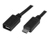 StarTech.com Micro-USB Förlängningskabel - M/F - 0,5 m - USB-förlängningskabel - mikro-USB typ B till mikro-USB typ B - 50 cm USBUBEXT50CM