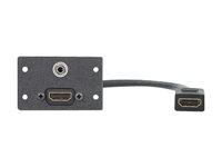 Extron Mini Architectural Adapter Plate HDMI (female) to HDMI (female, cable length: 25 cm) x 1, 3.5 stereo jack to mini terminal block x 1 - modulkontaktplatta med insnäppsfästen 70-1018-03