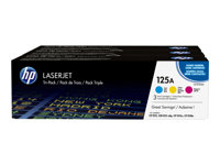 HP 125A - 3-pack - gul, cyan, magenta - original - LaserJet - tonerkassett (CE259AM) CF373AM